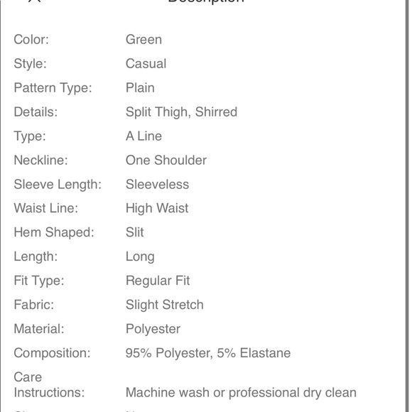 One Shoulder Smocked Shirred Midi Slit Dress Green - Picture 6 of 6